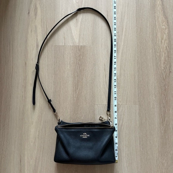 COACH Black Pebbled Leather Crossbody Bag - Picture 3 of 8